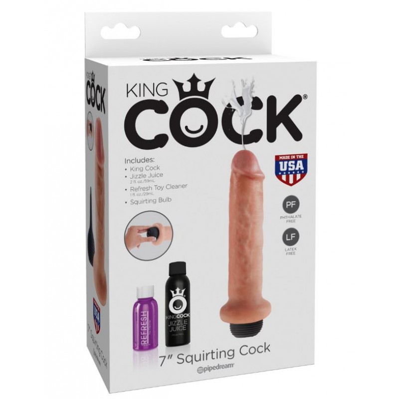 King Cock 7 inch Squirting Dildo - Flesh